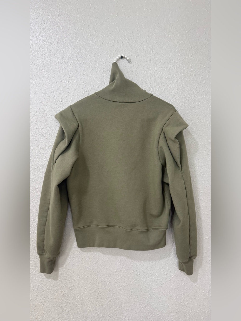 FRAME Denim women’s Military Shoulder Detail Half Zip Sweatshirt Sz Small - Picture 5 of 8